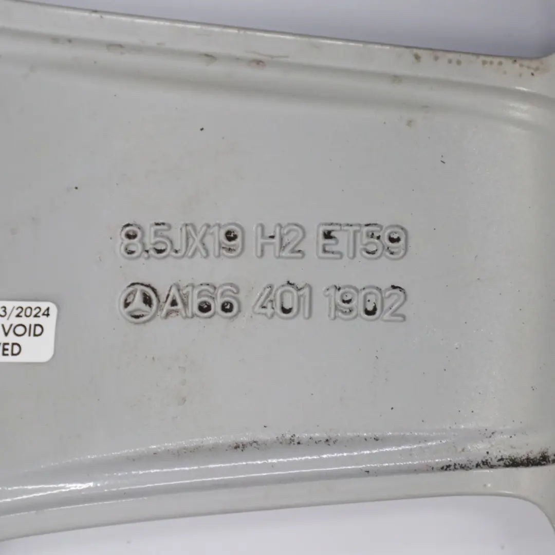 Alloy Wheel Rim 19" ET:59 8.5J to Mercedes ML W166 AMG Silver with Part number A1664011902 Mercedes ML W166 AMG Silver Alloy Wheel Rim 19" ET:59 8.5J - SKU A1664011902-3 - Part number A1664011902