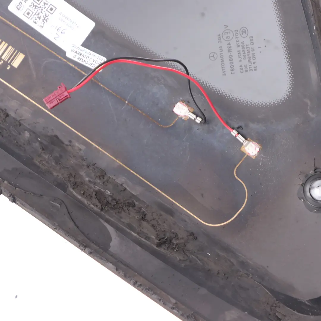 Window Glass Rear Left N/S Quarter Side Black AS3 to Mercedes W166 with Part number A1666702712 Mercedes W166 Window Glass Rear Left N/S Quarter Side Black AS3 - SKU A1666702712 - Part number A1666702712