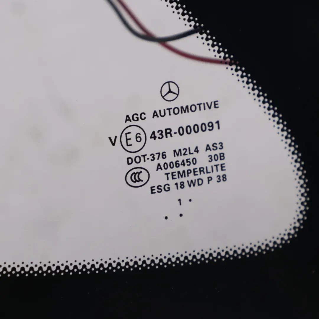 Mercedes W166 Window Glass Rear Left N/S Quarter Side Black AS3 - SKU A1666702712 - Part number A1666702712