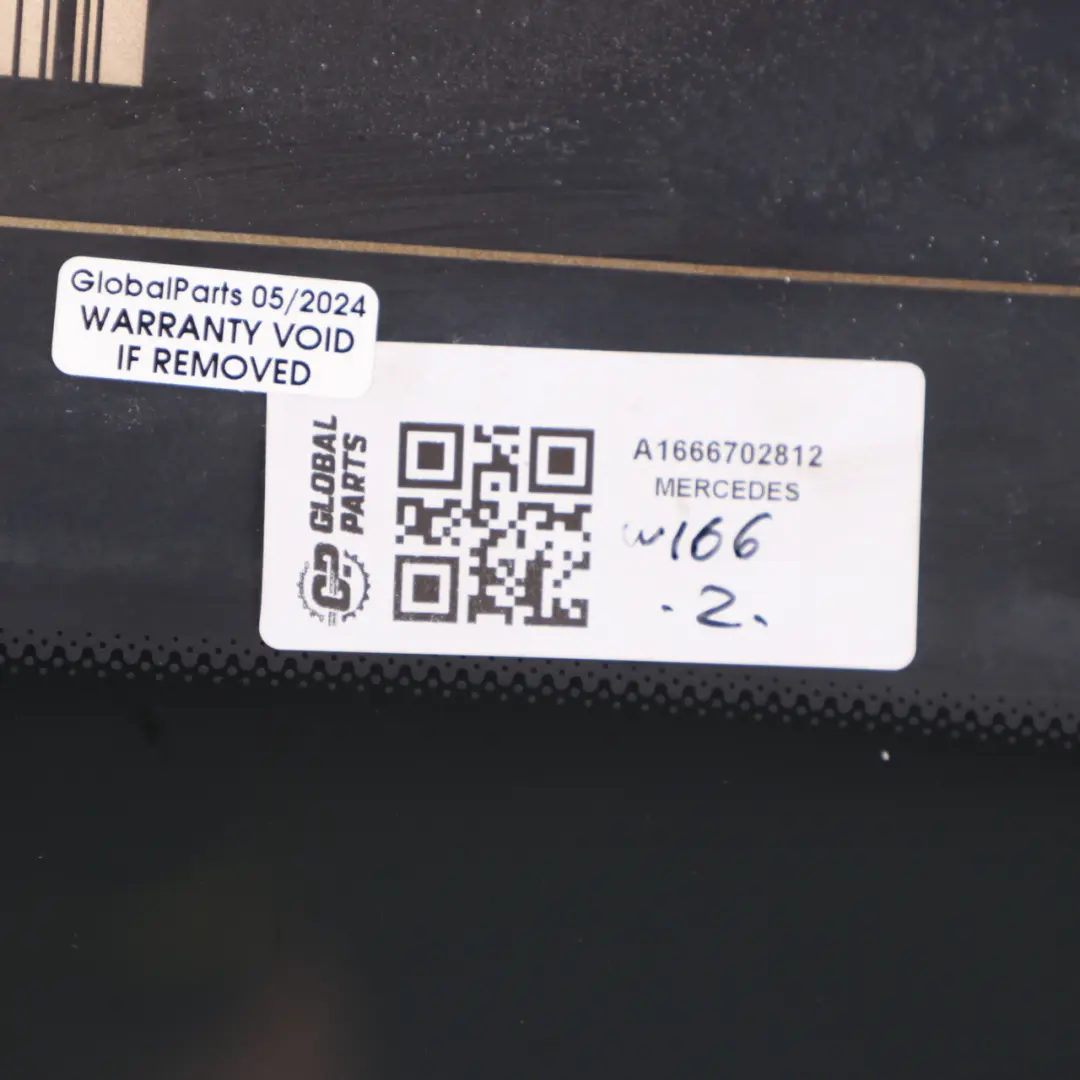 Window Glass Rear Right O/S Quarter Side Black AS3 to Mercedes W166 with Part number A1666702812 Mercedes W166 Window Glass Rear Right O/S Quarter Side Black AS3 - SKU A1666702812 - Part number A1666702812
