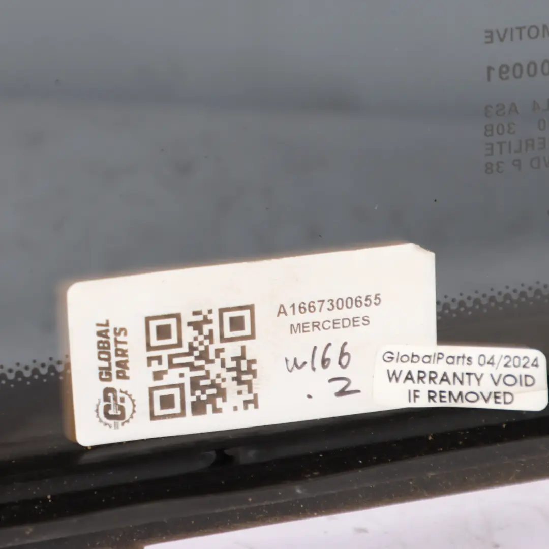 Mercedes W166 Window Glass Door Rear Right O/S Glazing AS3 - SKU A1667300655 - Part number A1667300655