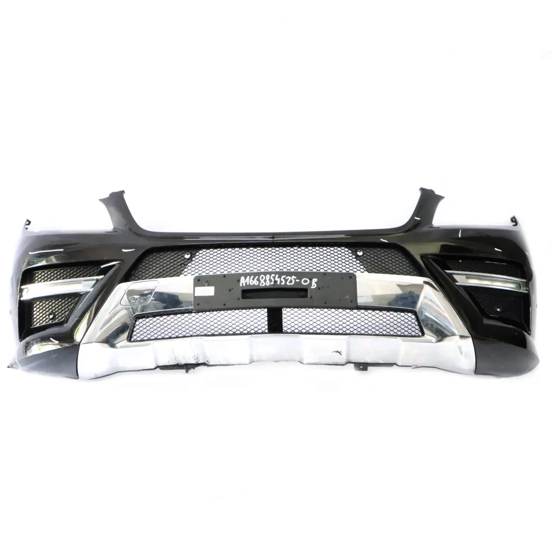 Mercedes W166 Front Bumper AMG Trim Panel Obsidian Black Metallic - 197 - SKU A1668854525-OB - Part number A1668854525