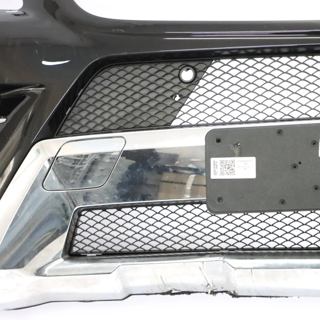 Mercedes W166 Front Bumper AMG Trim Panel Obsidian Black Metallic - 197 - SKU A1668854525-OB - Part number A1668854525