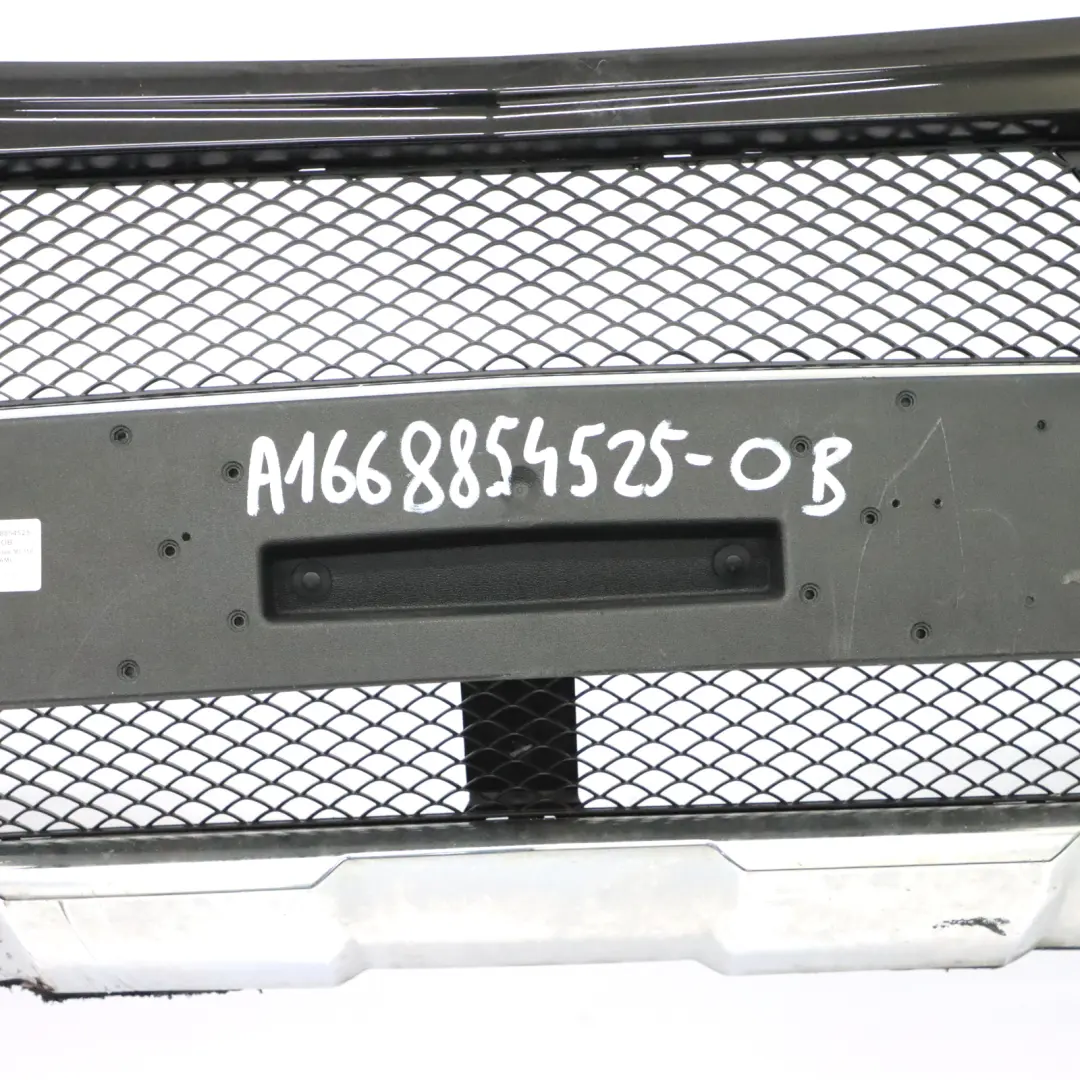 Mercedes W166 Front Bumper AMG Trim Panel Obsidian Black Metallic - 197 - SKU A1668854525-OB - Part number A1668854525