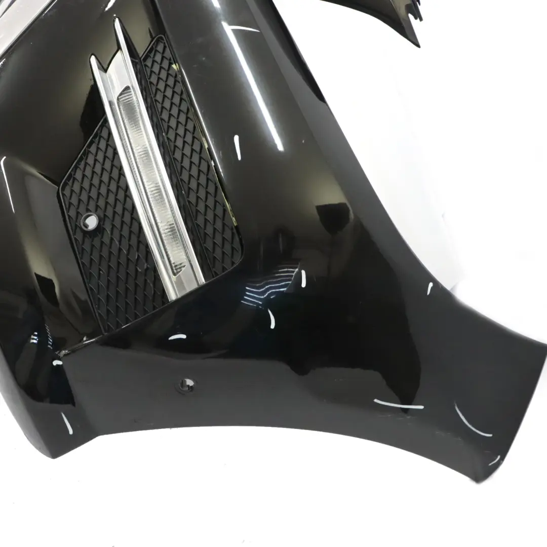 Mercedes W166 Front Bumper AMG Trim Panel Obsidian Black Metallic - 197 - SKU A1668854525-OB - Part number A1668854525
