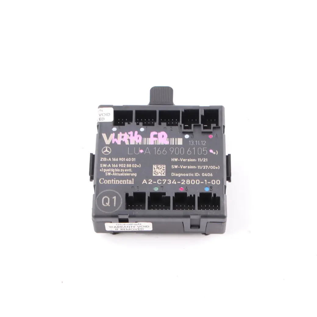  Mercedes-Benz A B Class W176 W246 Front Right Door O/S Control Unit Module ECU - SKU A1669000618 - Part number A1669000618
