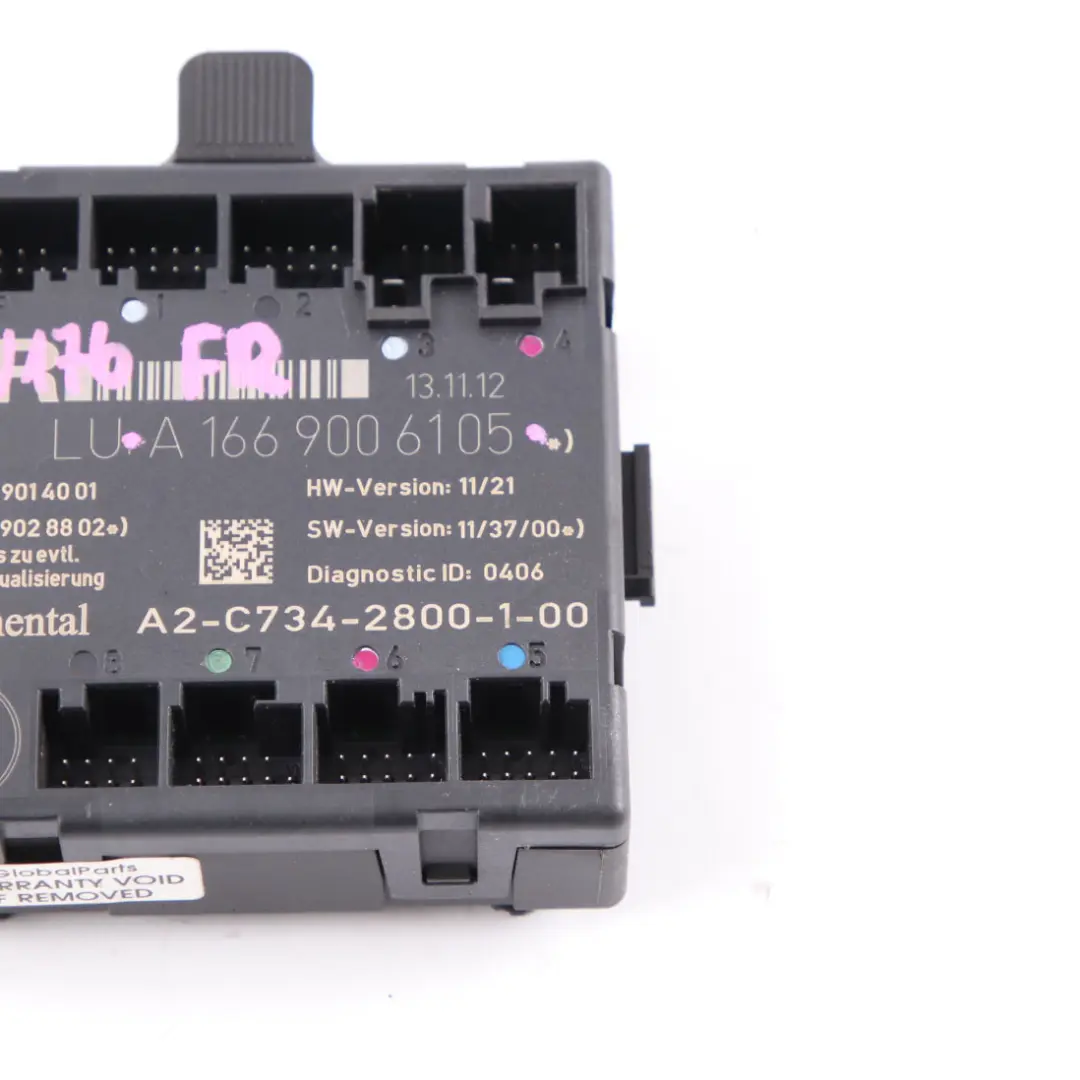  Mercedes-Benz A B Class W176 W246 Front Right Door O/S Control Unit Module ECU - SKU A1669000618 - Part number A1669000618