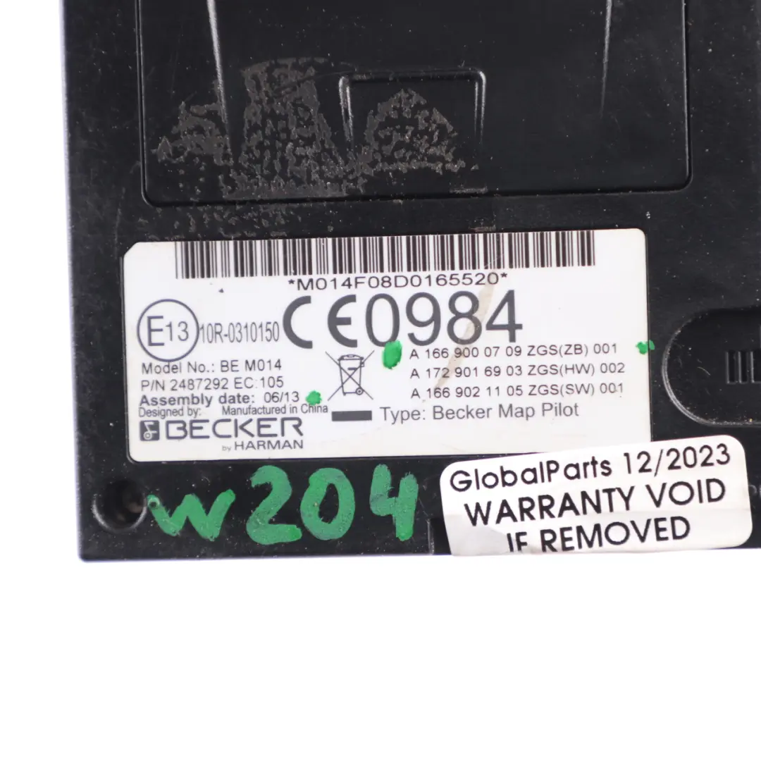Becker Map Pilot Navigation Module Sat Nav Navi Europe to Mercedes W204 with Part number A1669000709 Mercedes W204 Becker Map Pilot Navigation Module Sat Nav Navi Europe - SKU A1669000709 - Part number A1669000709