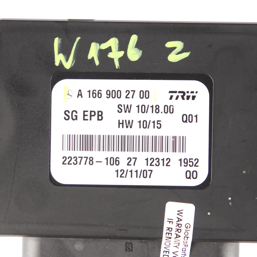 Mercedes W176 W166 Modulo freno stazionamento Unità controllo elettrico - SKU A1669002700 - Numero di parte A1669002700