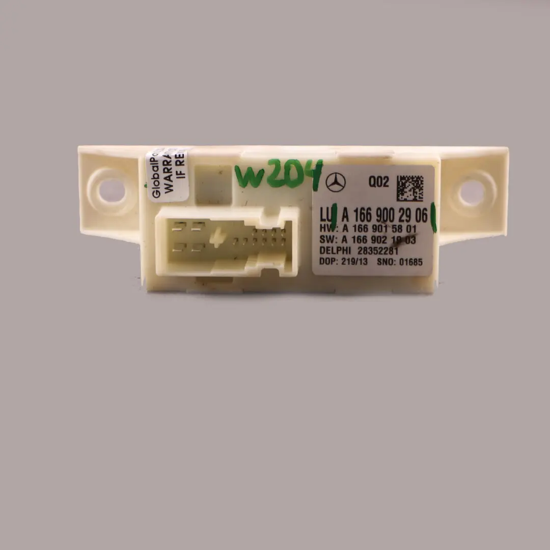 Mercedes W204 Headlight Range Control Unit Module ECU - SKU A1669002906 - Part number A1669002906