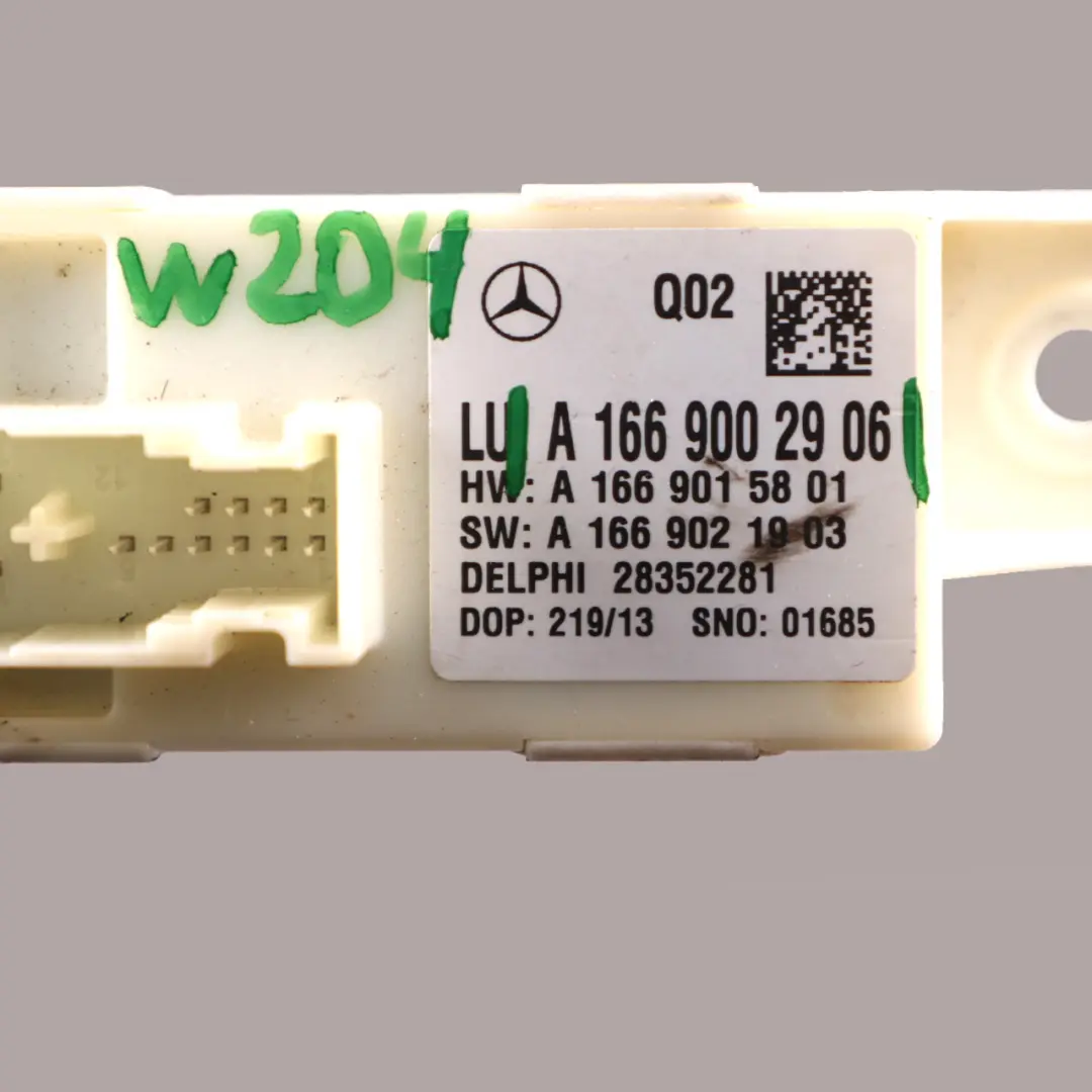 Mercedes W204 Headlight Range Control Unit Module ECU - SKU A1669002906 - Part number A1669002906