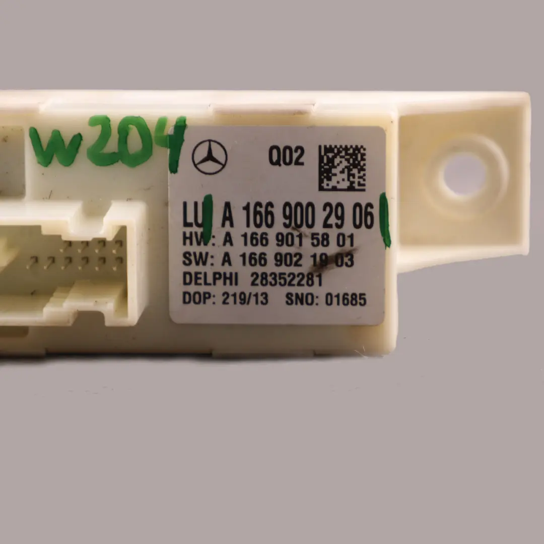 Mercedes W204 Headlight Range Control Unit Module ECU - SKU A1669002906 - Part number A1669002906