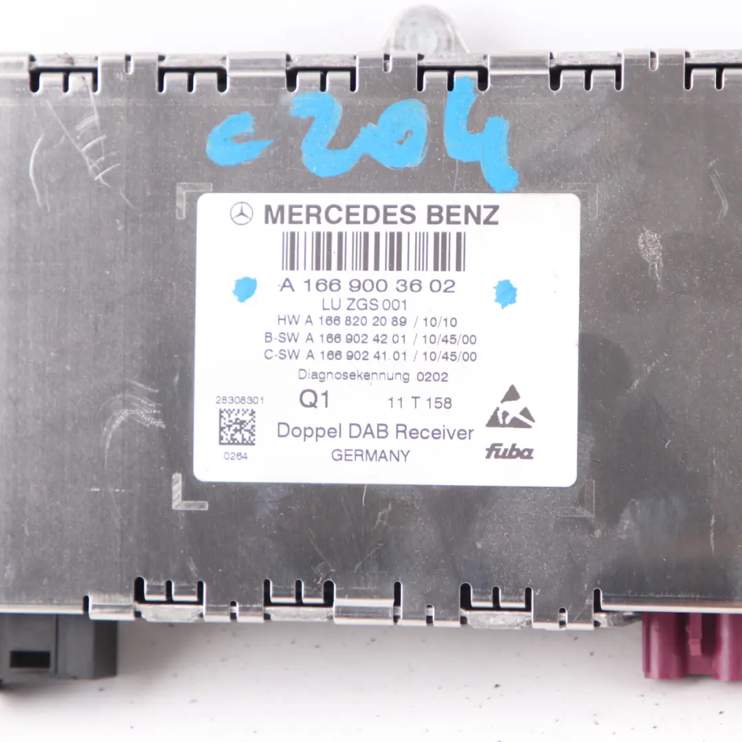 DAB Receiver Digital Audio Control Unit Module to Mercedes W204 R172 with Part number A1669003602 Mercedes W204 R172 DAB Receiver Digital Audio Control Unit Module - SKU A1669003602 - Part number A1669003602