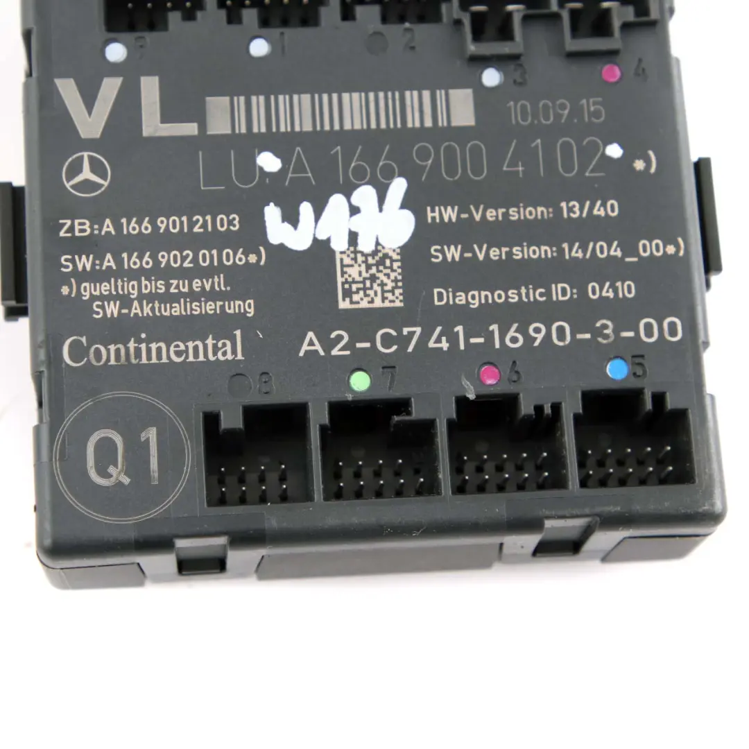 Porta anteriore sinistra Modulo Unità di controllo ECU per Mercedes W176 W246 con numero di parte A1669004102 Mercedes W176 W246 Porta anteriore sinistra Modulo Unità di controllo ECU - SKU A1669004102 - Numero di parte A1669004102