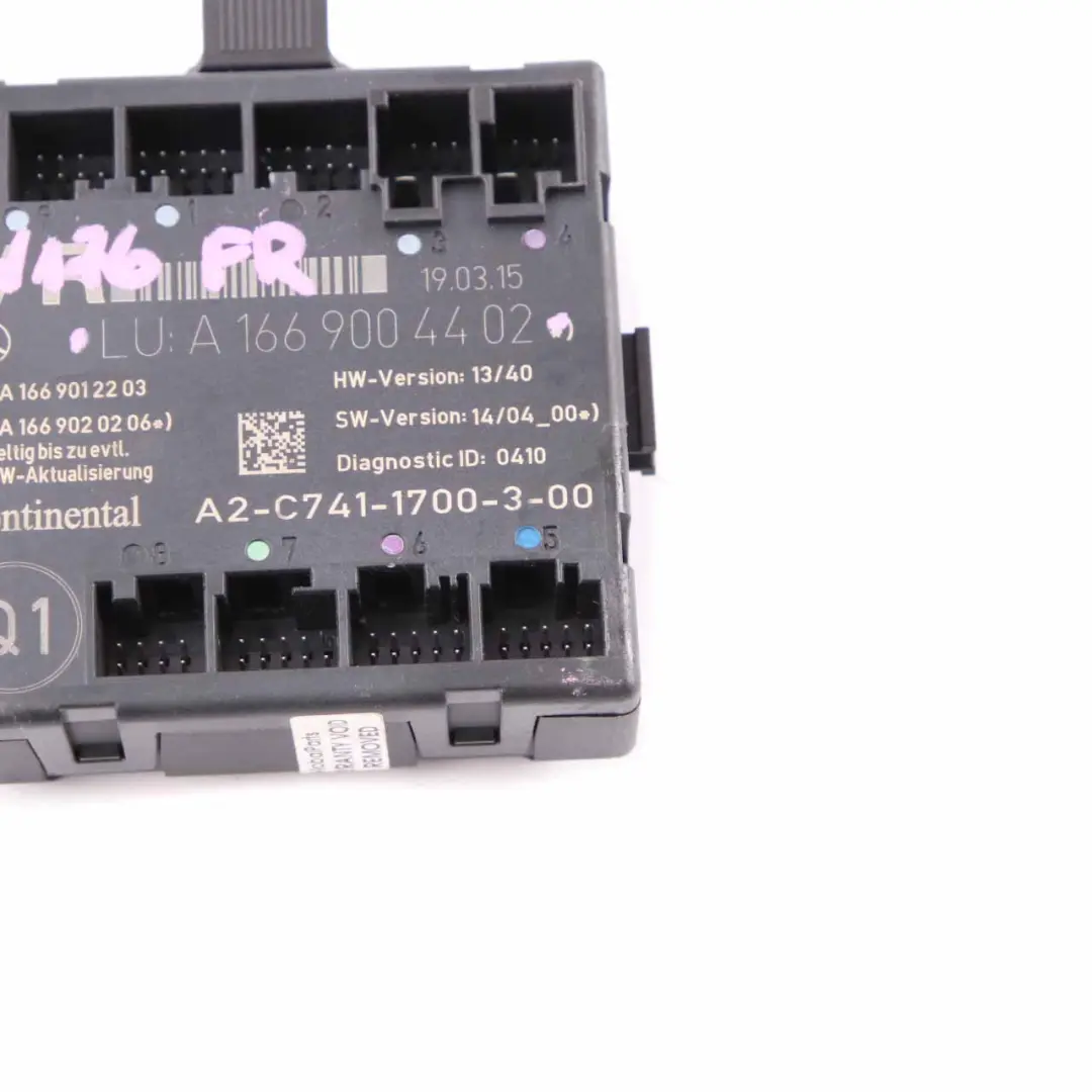  Door Module Mercedes W176 W246 Front Right O/S Control Unit Module - SKU A1669004402 - Part number A1669004402
