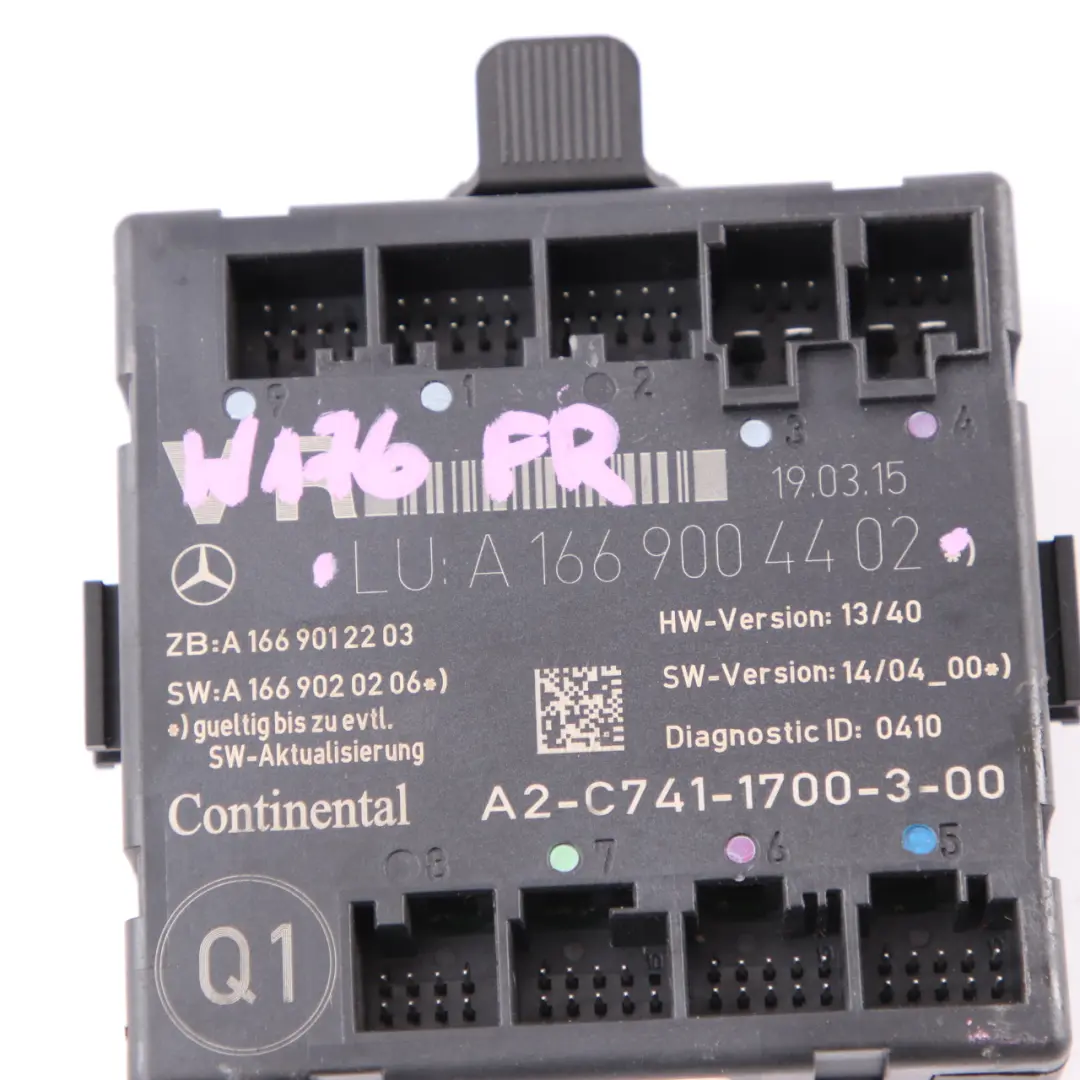 Türmodul Mercedes W176 W246 vorne rechts Steuergerät Modul für mit Teilenummer A1669004402 Türmodul Mercedes W176 W246 vorne rechts Steuergerät Modul - SKU A1669004402 - Teilenummer A1669004402