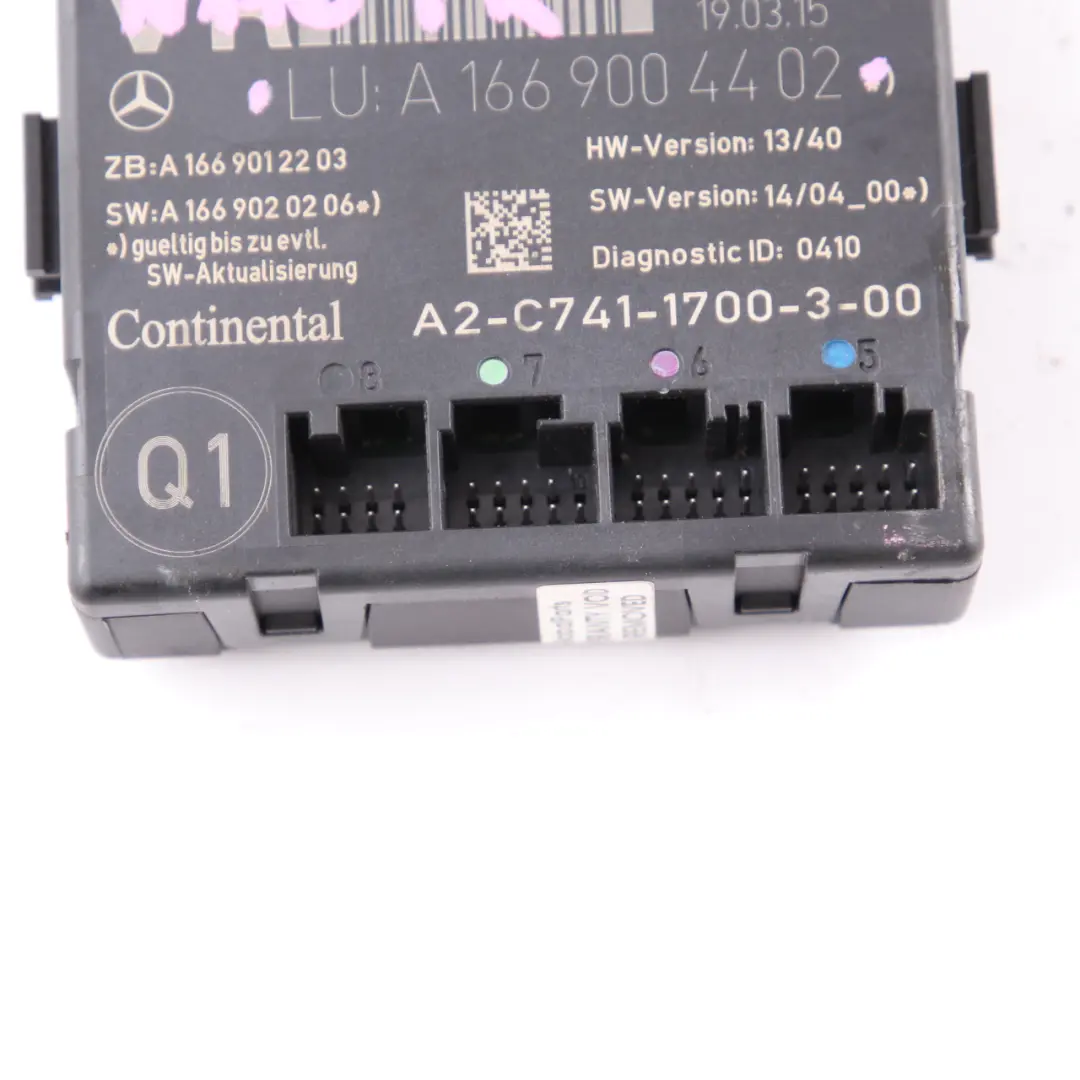 Door Module Mercedes W176 W246 Front Right O/S Control Unit Module to with Part number A1669004402 Door Module Mercedes W176 W246 Front Right O/S Control Unit Module - SKU A1669004402 - Part number A1669004402