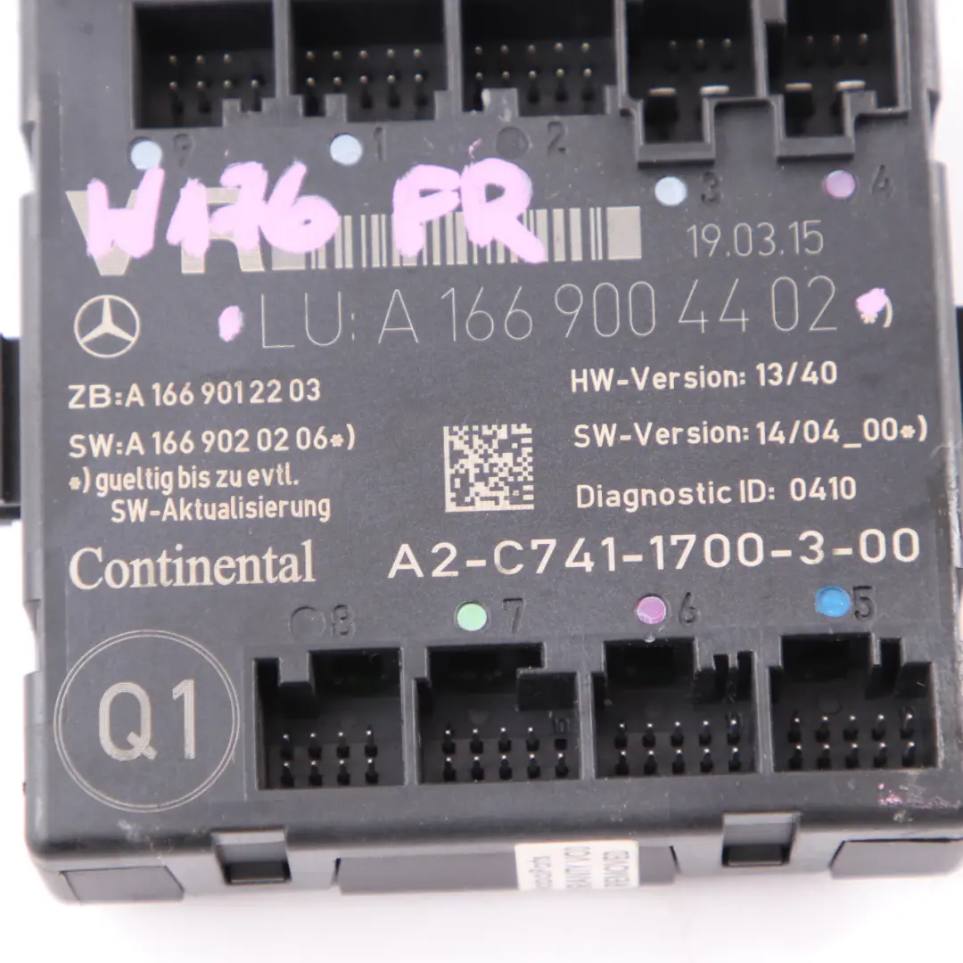 Türmodul Mercedes W176 W246 vorne rechts Steuergerät Modul für mit Teilenummer A1669004402 Türmodul Mercedes W176 W246 vorne rechts Steuergerät Modul - SKU A1669004402 - Teilenummer A1669004402