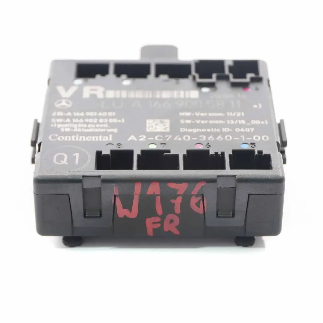 Unidad Control Módulo Puerta Delantera Derecha para Mercedes W176 W246 con número de pieza A1669005811 Mercedes W176 W246 Unidad Control Módulo Puerta Delantera Derecha - SKU A1669005811 - Número de pieza A1669005811