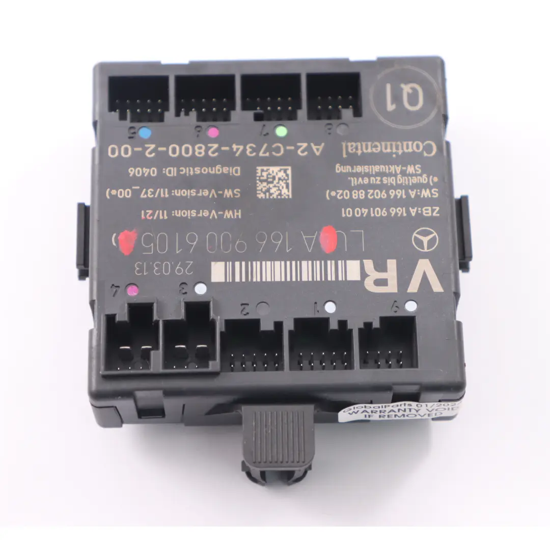  Door Module Mercedes W176 W246 Front Right O/S Control Unit - SKU A1669006105 - Part number A1669006105