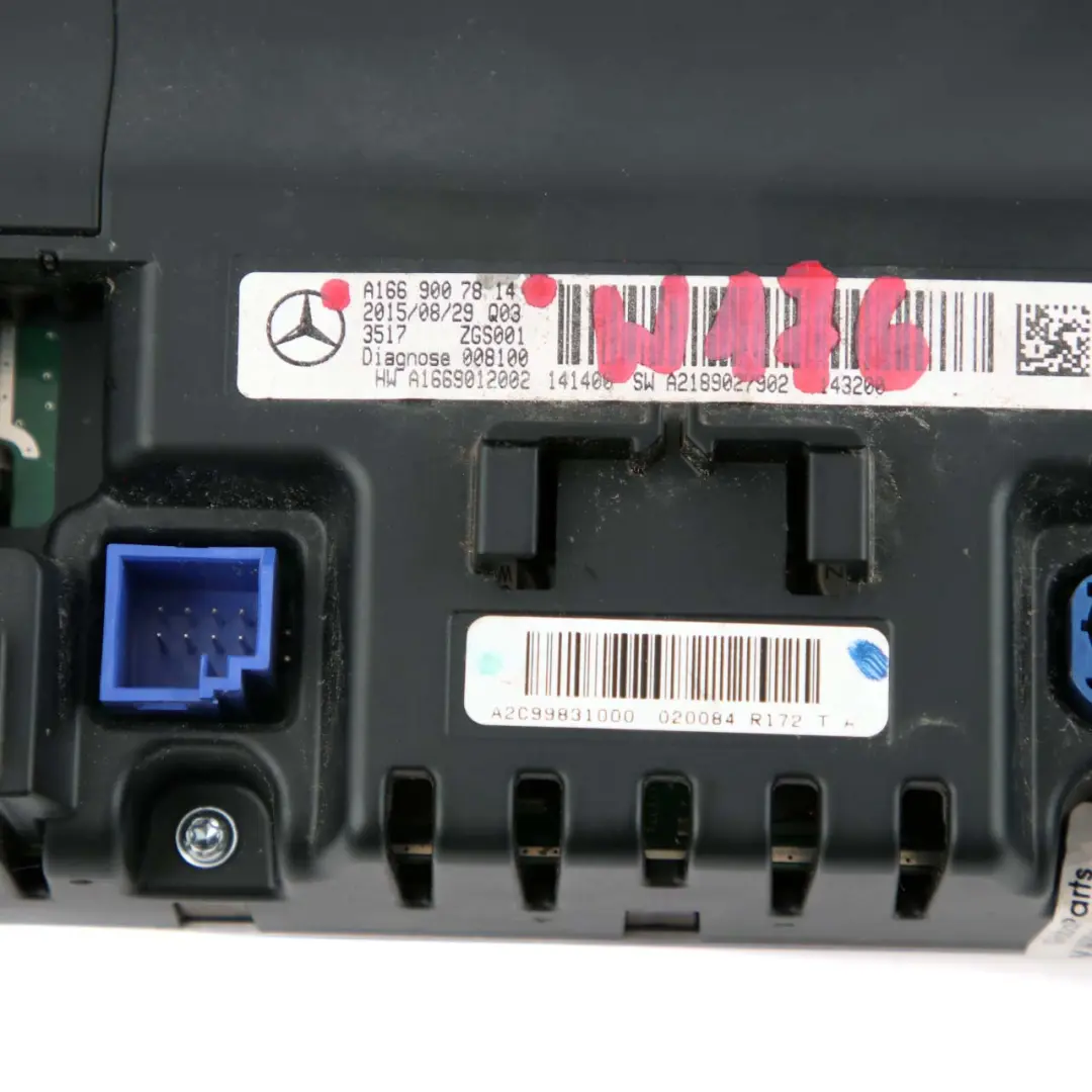  Navigation Screen Mercedes W166 W176 Head Unit Sat Nav Display - SKU A1669007814 - Part number A1669007814