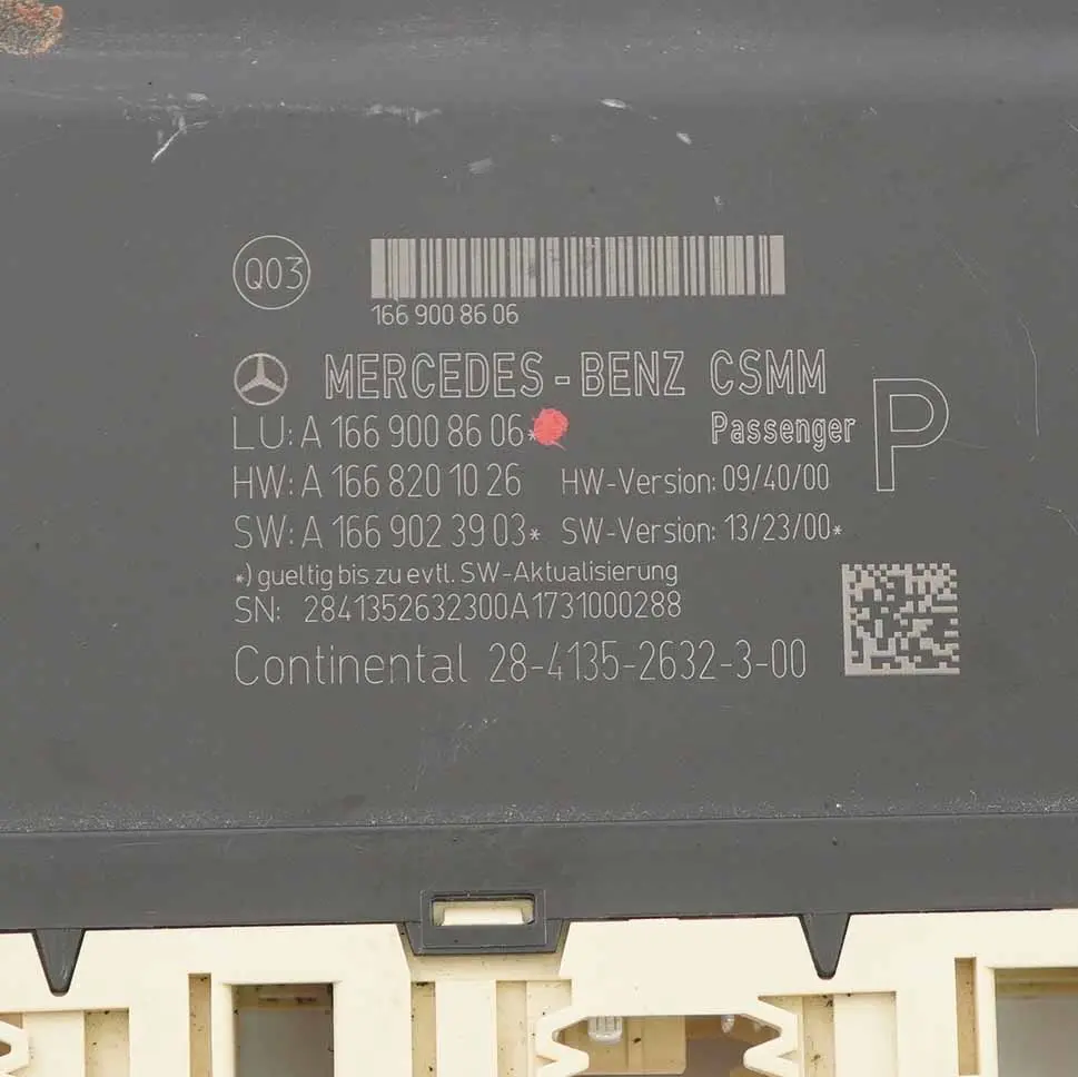 Module Mercedes W176 W246 Front Left N/S Memory Control Unit to Seat with Part number A1669008606 Seat Module Mercedes W176 W246 Front Left N/S Memory Control Unit - SKU A1669008606 - Part number A1669008606