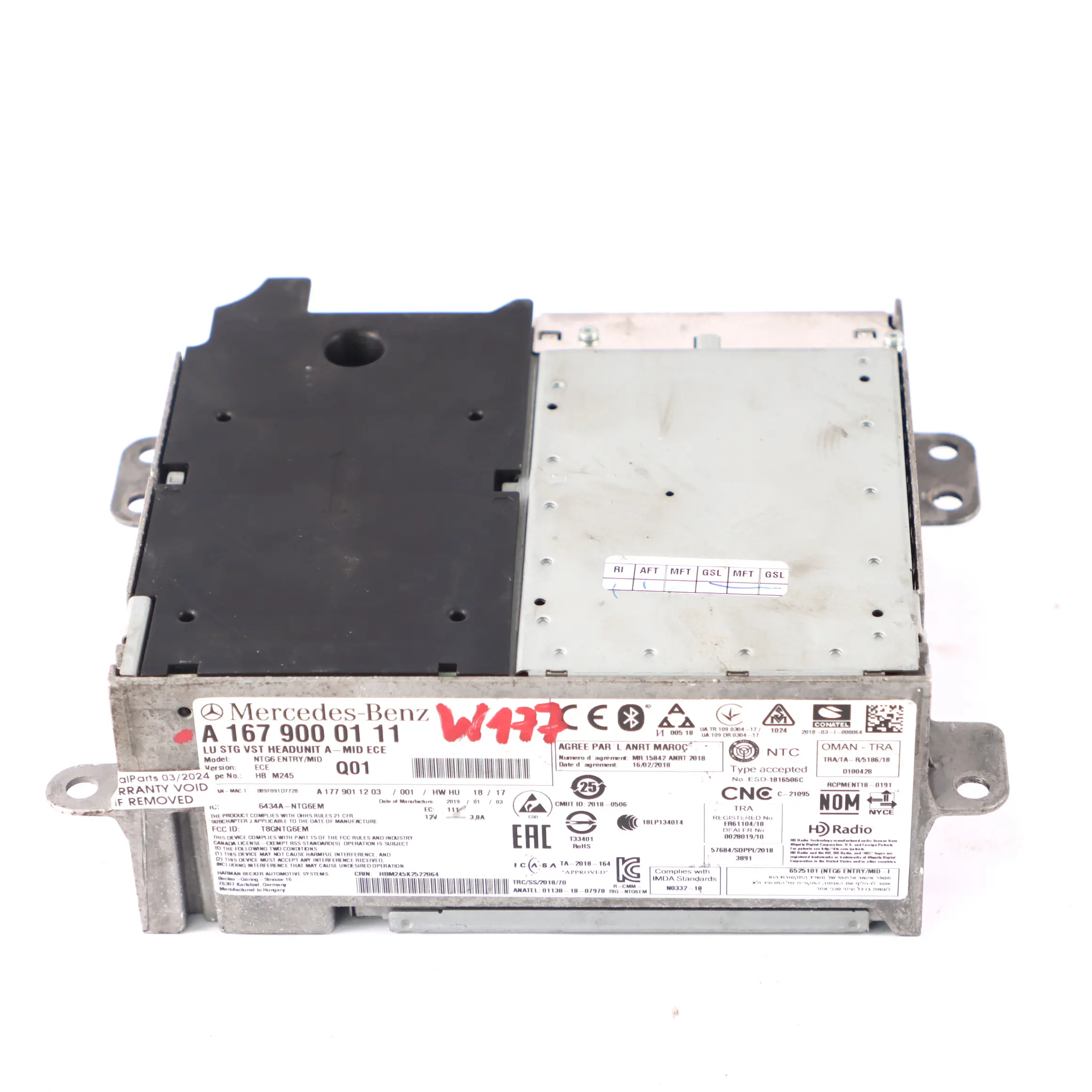 Mercedes W167 W177 Radio Reproductor estéreo Navegador satélite ECE A1679000111