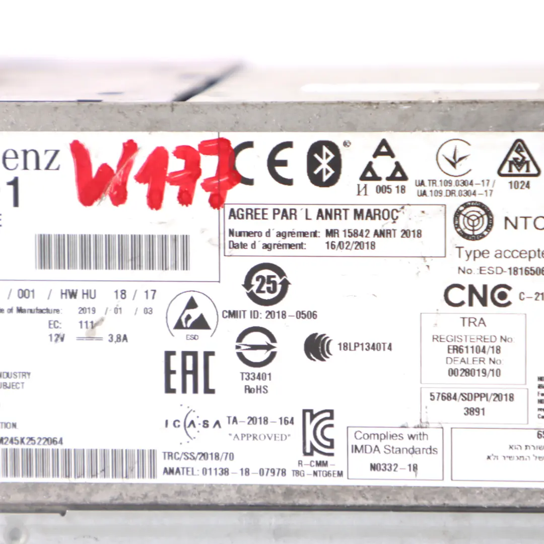 Mercedes W167 W177 Radio Reproductor estéreo Navegador satélite ECE - SKU A1679000111 - Número de pieza A1679000111