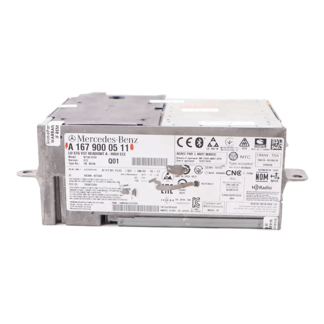 Mercedes W177 Radio Stereo Lettore satellitare Unità principale ECE - SKU A1679000511 - Numero di parte A1679000511