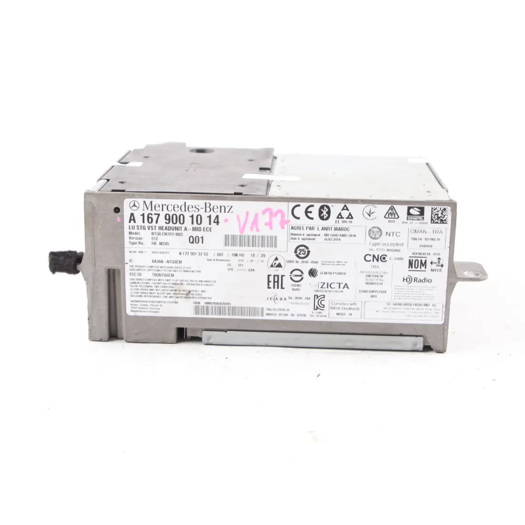 principale Lettore multimediale Audio Radio Controller per Mercedes V177 con numero di parte A1679001014 Mercedes V177 principale Lettore multimediale Audio Radio Controller - SKU A1679001014 - Numero di parte A1679001014