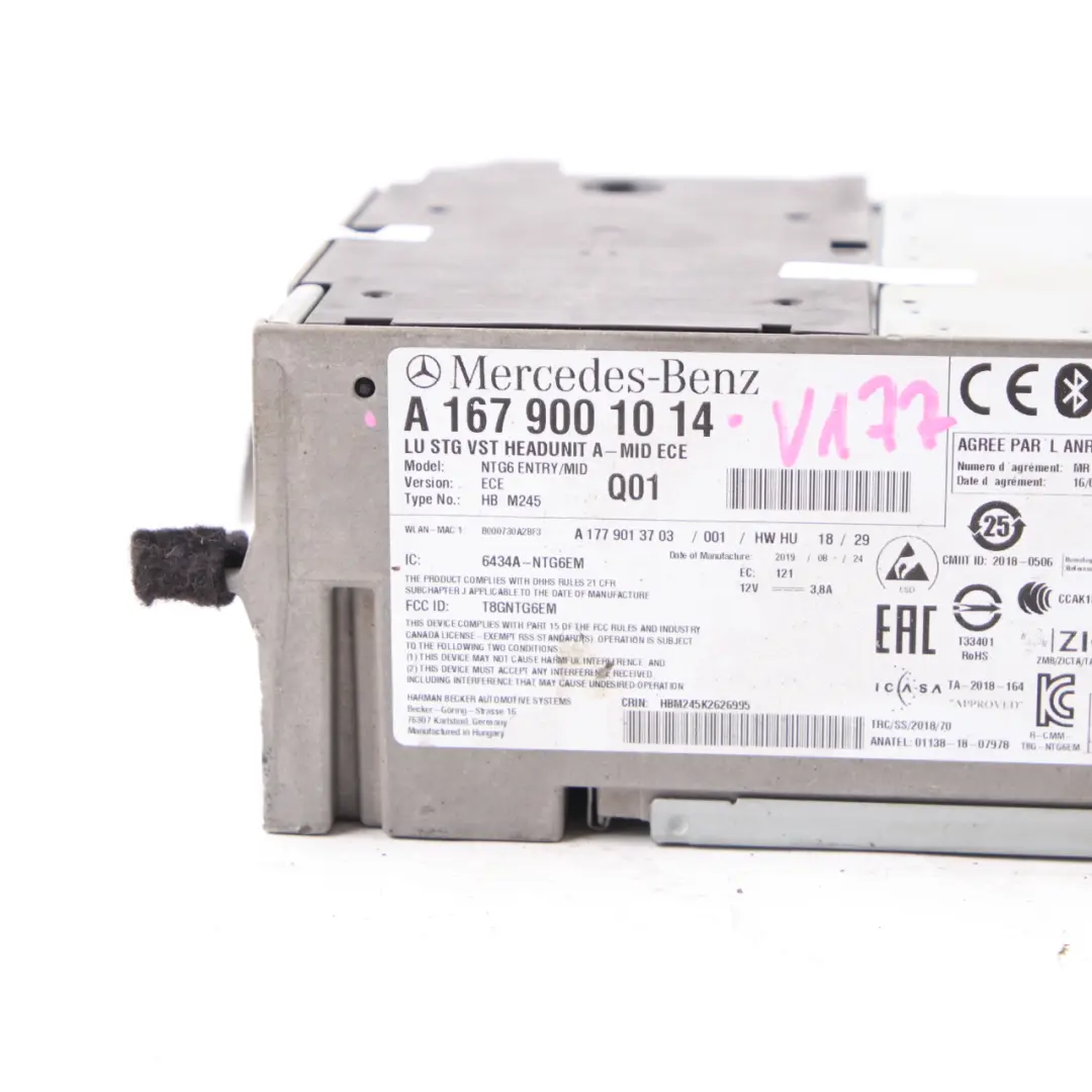 Unité principale Media Player Audio Radio Controller pour Mercedes V177 à propos du numéro de pièce A1679001014 Mercedes V177 Unité principale Media Player Audio Radio Controller - SKU A1679001014 - Numéro de pièce A1679001014