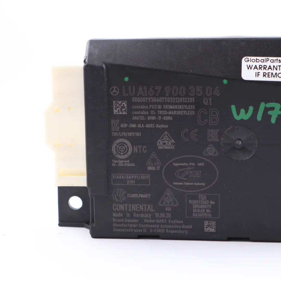 Interruttore accensione Modulo controllo antifurto per Mercedes W177 con numero di parte A1679003504 Mercedes W177 Interruttore accensione Modulo controllo antifurto - SKU A1679003504 - Numero di parte A1679003504