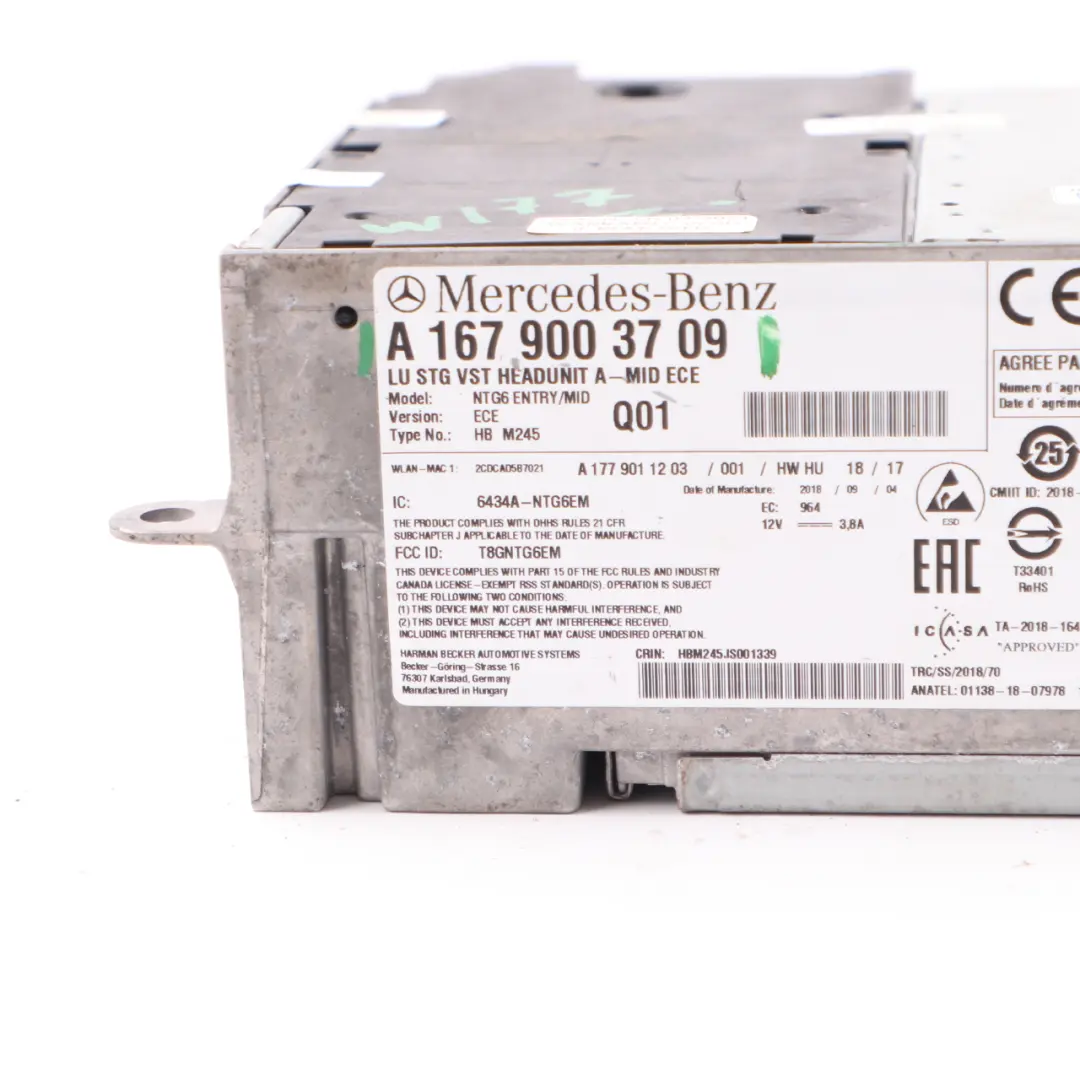 Mercedes W177 Radio Stereo Nav Navigation Head Unit High Module - SKU A1679003709 - Part number A1679003709