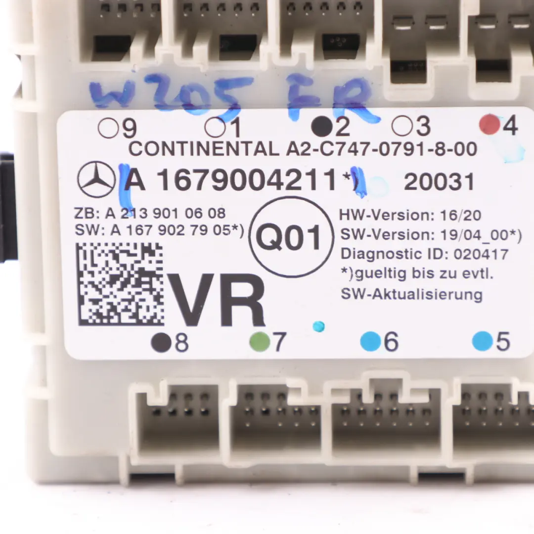 Door Module Mercedes W205 W213 W910 Front Right O/S Control Unit ECU to with Part number A1679004211 Door Module Mercedes W205 W213 W910 Front Right O/S Control Unit ECU - SKU A1679004211 - Part number A1679004211