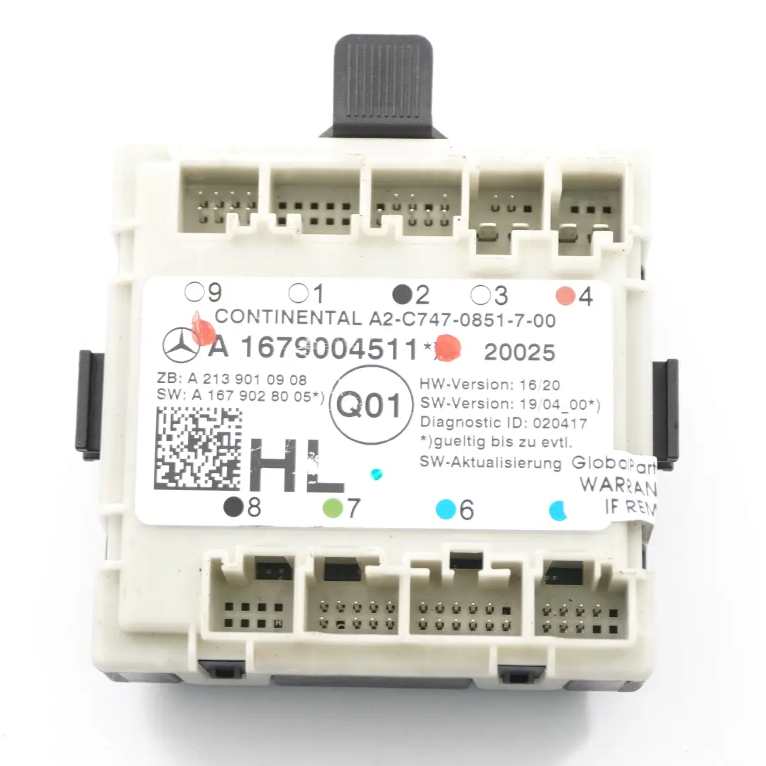  Tür modul Mercedes W205 W213 C253 hinten links Steuergerät ECU - SKU A1679004511 - Teilenummer A1679004511