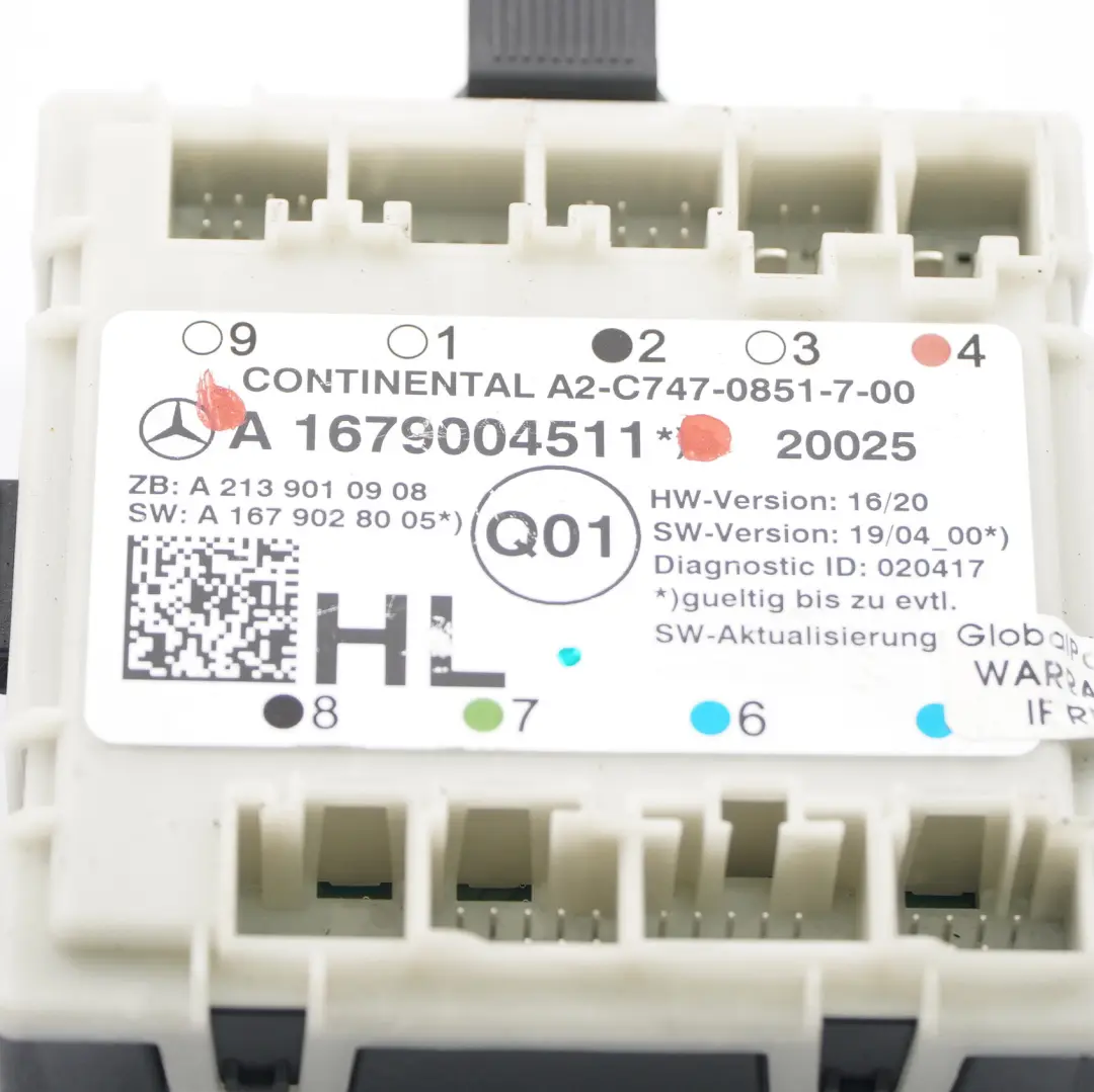  Door Module Mercedes W205 W213 C253 Rear Left N/S Control Unit ECU - SKU A1679004511 - Part number A1679004511