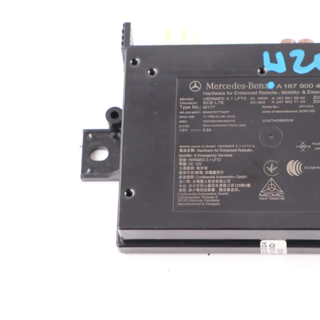 Módulo Bluetooth Mercedes W205 W213 W222 W238 Unidad de Control ECU para con número de pieza A1679004712 Módulo Bluetooth Mercedes W205 W213 W222 W238 Unidad de Control ECU - SKU A1679004712 - Número de pieza A1679004712