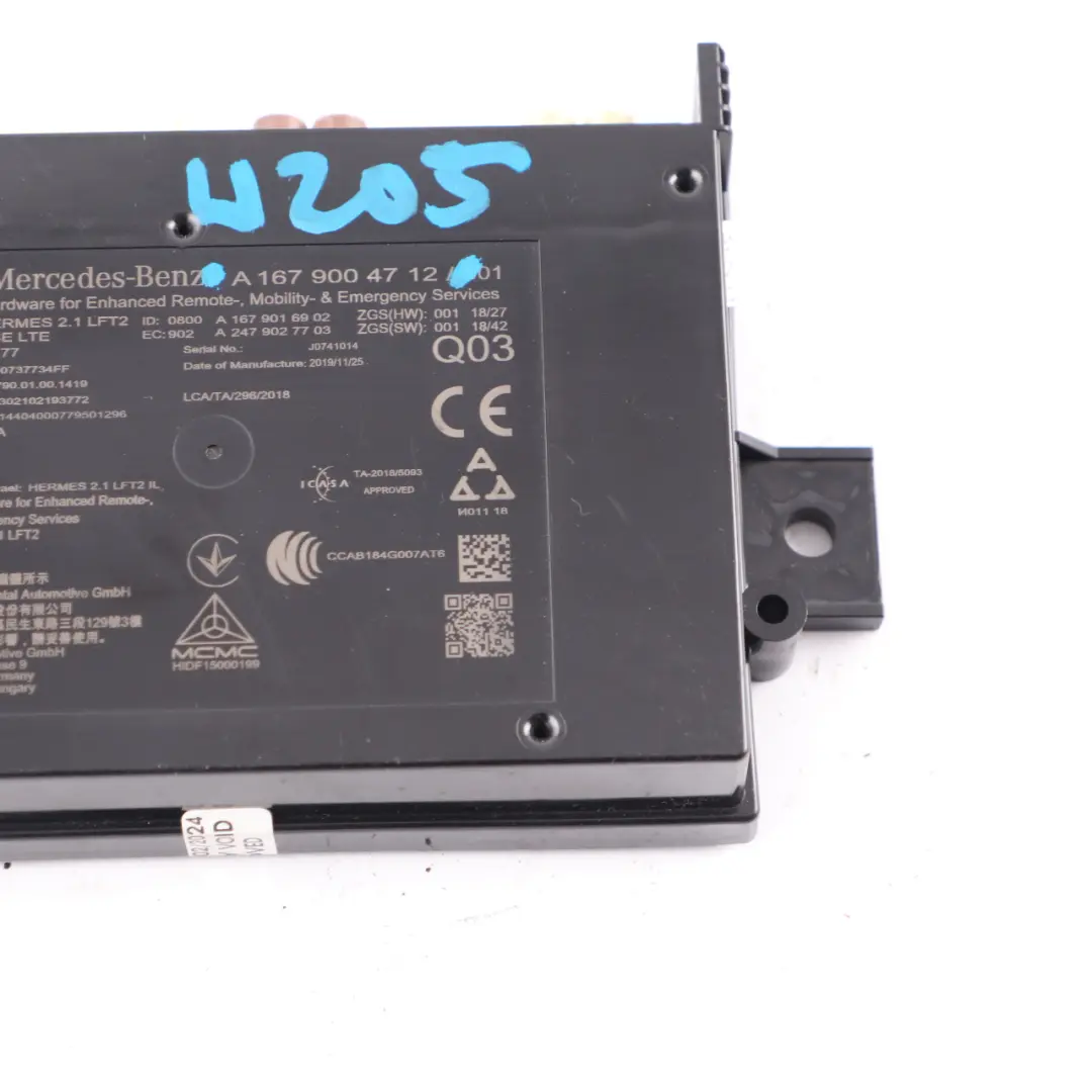 Bluetooth Module Mercedes W205 W213 W222 W238 Control Unit ECU to with Part number A1679004712 Bluetooth Module Mercedes W205 W213 W222 W238 Control Unit ECU - SKU A1679004712 - Part number A1679004712
