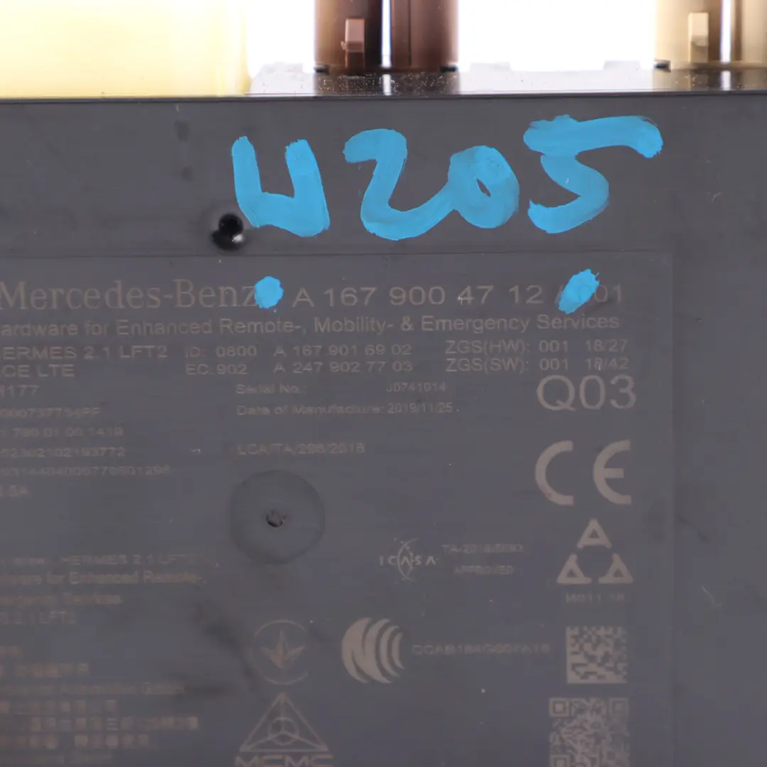 Module Bluetooth Mercedes W205 W213 W222 W238 Unité de contrôle ECU pour à propos du numéro de pièce A1679004712 Module Bluetooth Mercedes W205 W213 W222 W238 Unité de contrôle ECU - SKU A1679004712 - Numéro de pièce A1679004712