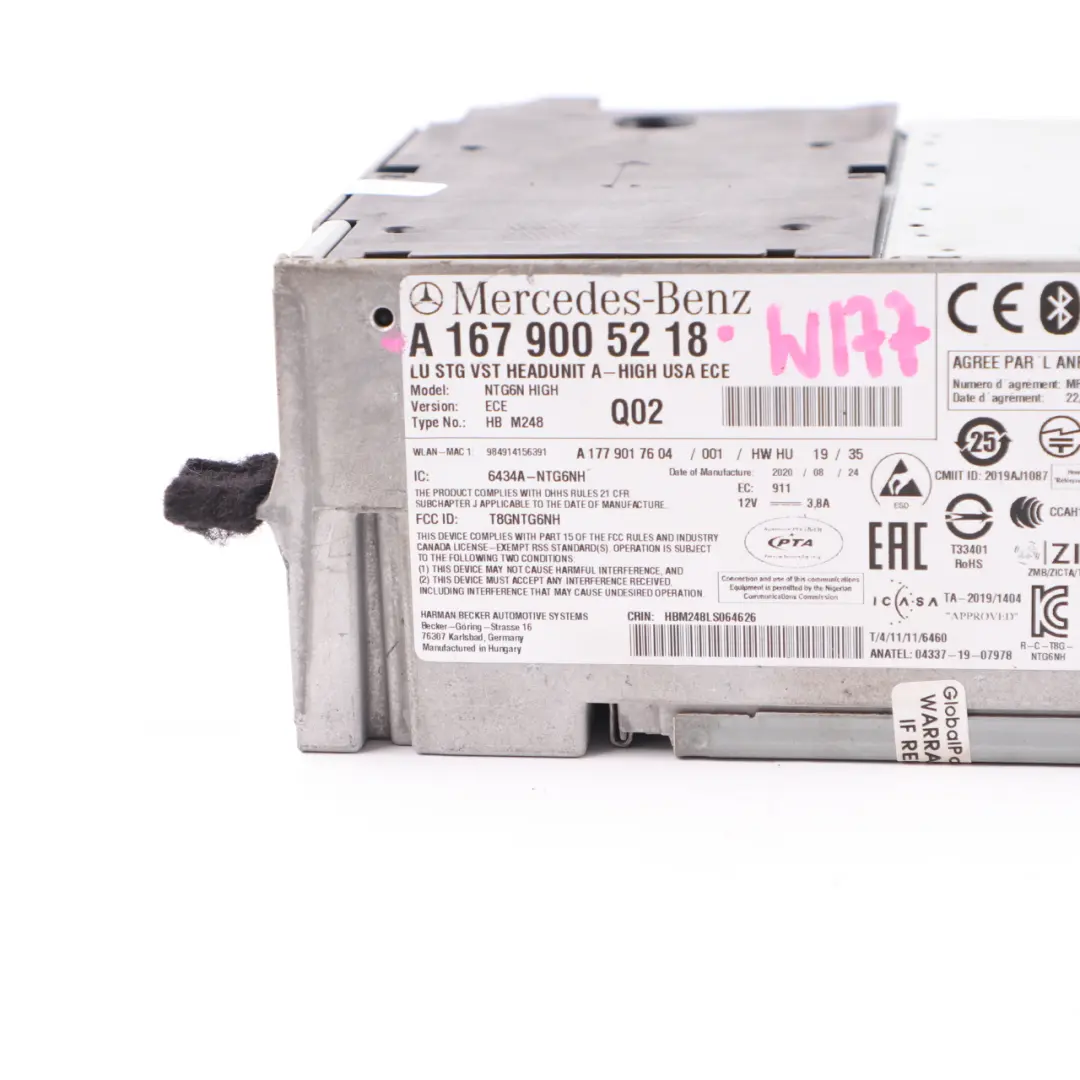 W167 W177 Radio Stereo Con Navigatore Satellitare Alta per Mercedes con numero di parte A1679005218 Mercedes W167 W177 Radio Stereo Con Navigatore Satellitare Alta - SKU A1679005218 - Numero di parte A1679005218