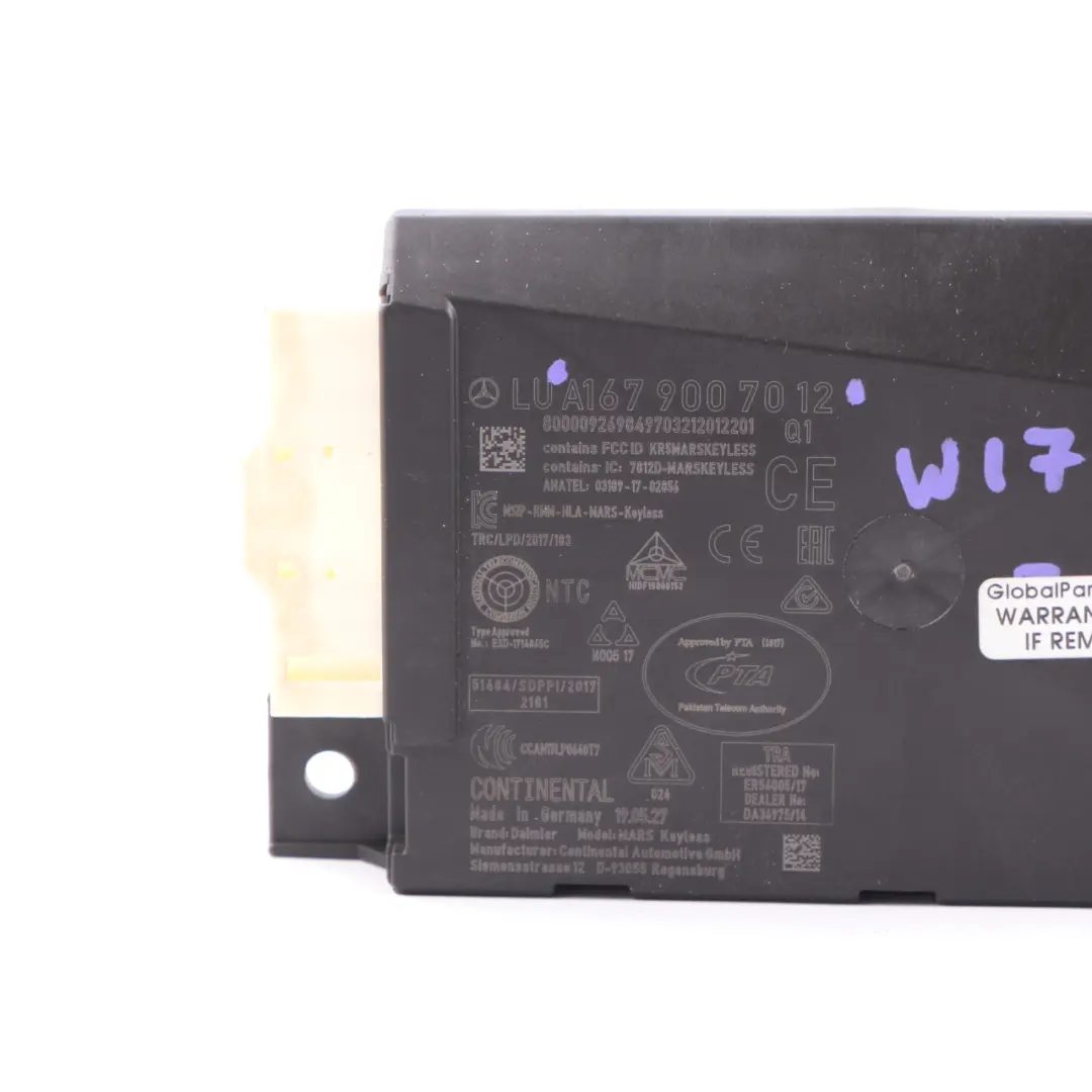 Modulo Keyless Go ECU Entry Control Unit per Mercedes C118 W177 W247 con numero di parte A1679007012 Mercedes C118 W177 W247 Modulo Keyless Go ECU Entry Control Unit - SKU A1679007012 - Numero di parte A1679007012
