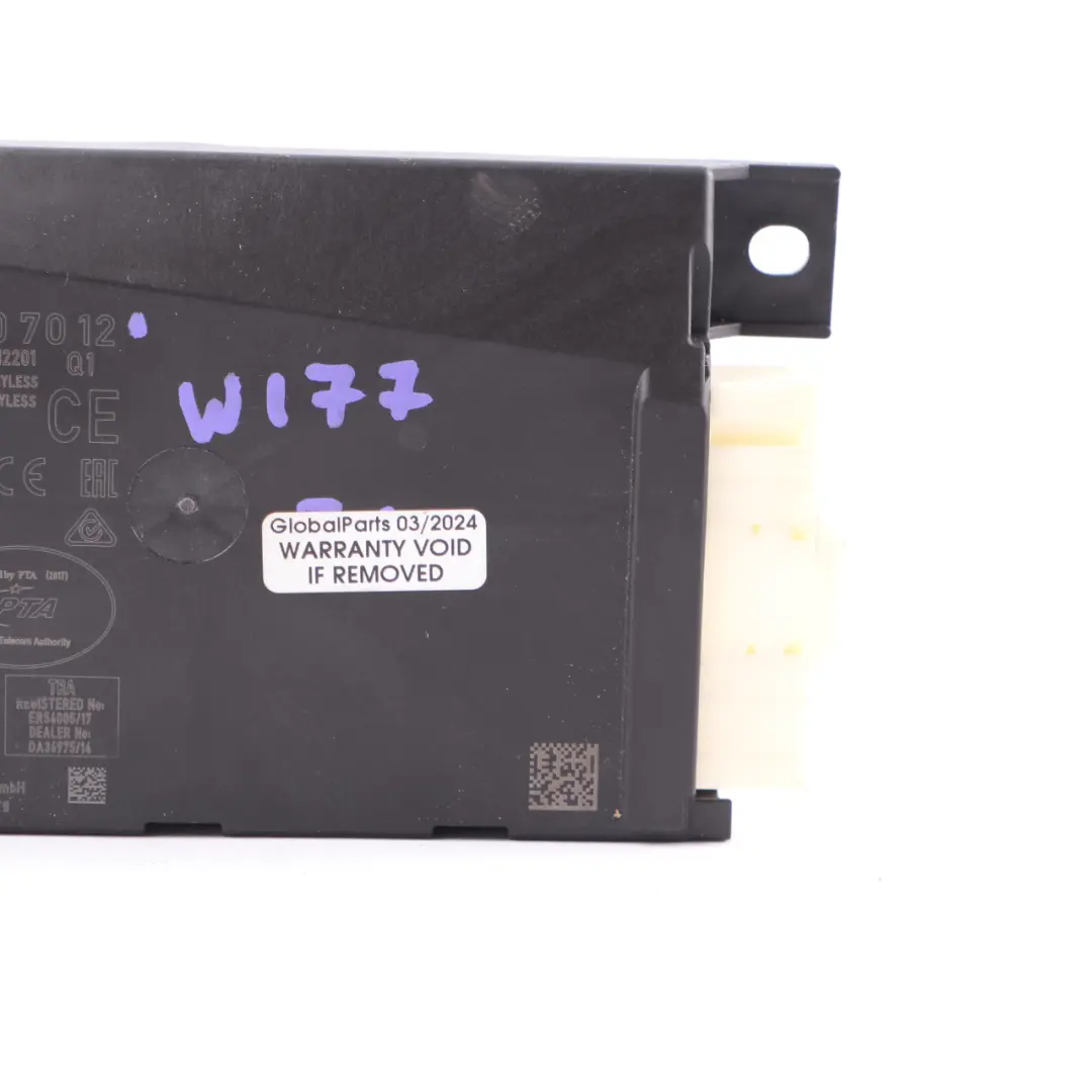 Keyless Go Módulo ECU Unidad Control Entrada para Mercedes C118 W177 W247 con número de pieza A1679007012 Mercedes C118 W177 W247 Keyless Go Módulo ECU Unidad Control Entrada - SKU A1679007012 - Número de pieza A1679007012