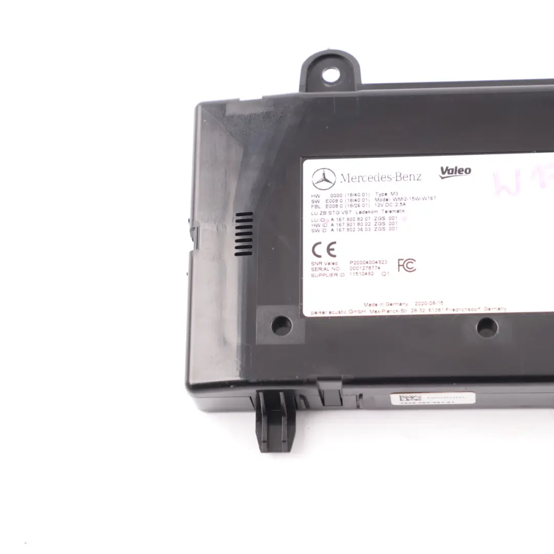 Mercedes W177 W247 Modulo telematico Comunicazione Unità controllo - SKU A1679008207 - Numero di parte A1679008207