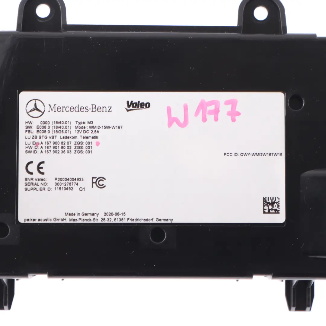 Mercedes W177 W247 Modulo telematico Comunicazione Unità controllo - SKU A1679008207 - Numero di parte A1679008207