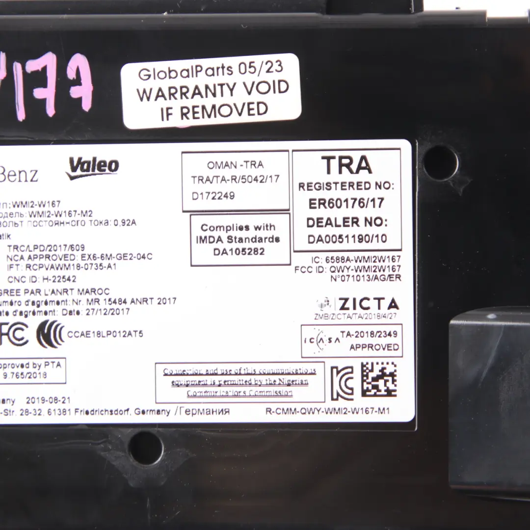 Módulo Telemático Unidad Control De Comunicación para Mercedes W177 W247 con número de pieza A1679008309 Mercedes W177 W247 Módulo Telemático Unidad Control De Comunicación - SKU A1679008309 - Número de pieza A1679008309