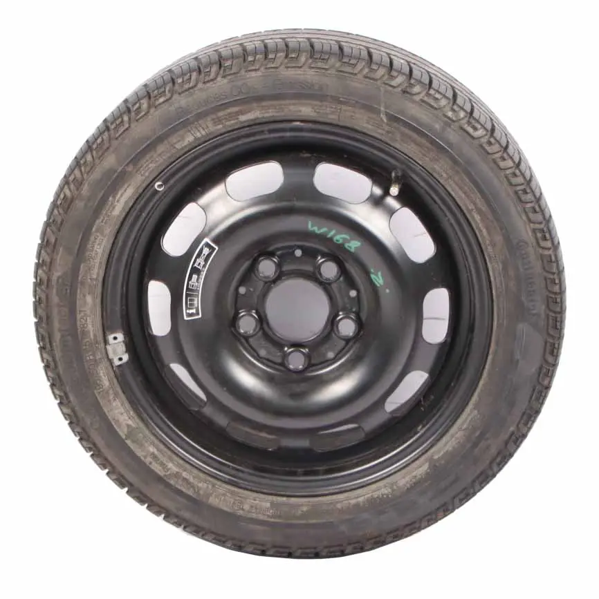 Spare Wheel Steel 15" Tyre R15 195/50 to Mercedes W168 with Part number A1684000702 Mercedes W168 Spare Wheel Steel 15" Tyre R15 195/50 - SKU A1684000702 - Part number A1684000702