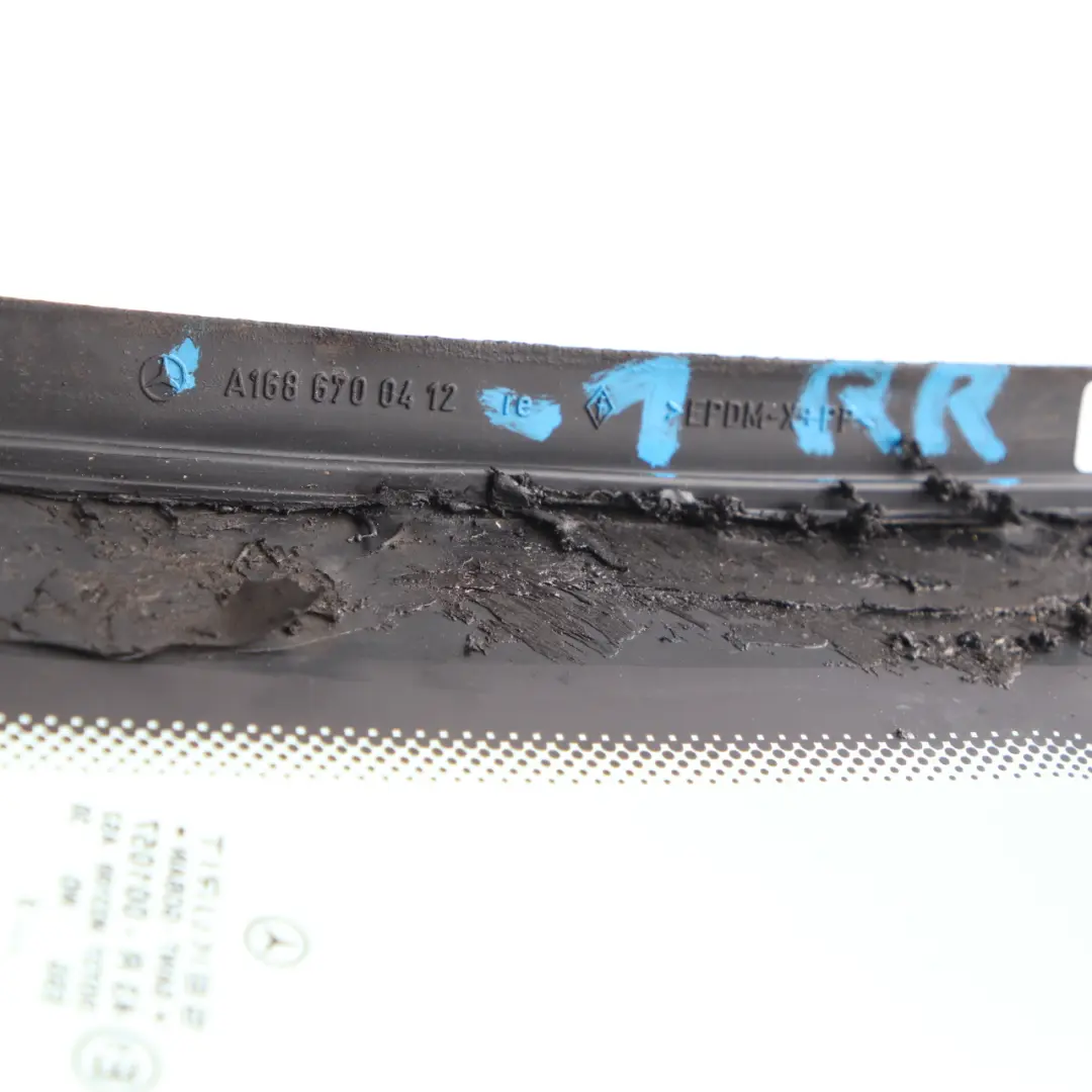 Glass Fixed Quarter Rear Right O/S Window Glazing AS2 to Mercedes W168 with Part number A1686700412 Mercedes W168 Glass Fixed Quarter Rear Right O/S Window Glazing AS2 - SKU A1686700412-1 - Part number A1686700412