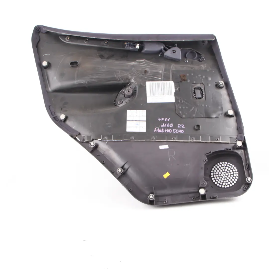 Door Card Rear Right O/S Door Trim Panel Cloth Slate Grey to Mercedes W168 with Part number A1687305070 Mercedes W168 Door Card Rear Right O/S Door Trim Panel Cloth Slate Grey - SKU A1687305070 - Part number A1687305070