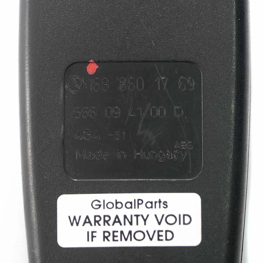Fibbia Cintura Sicurezza Anteriore Sinistra Destra per Mercedes W168 con numero di parte A1688601769 Mercedes W168 Fibbia Cintura Sicurezza Anteriore Sinistra Destra - SKU A1688601769 - Numero di parte A1688601769