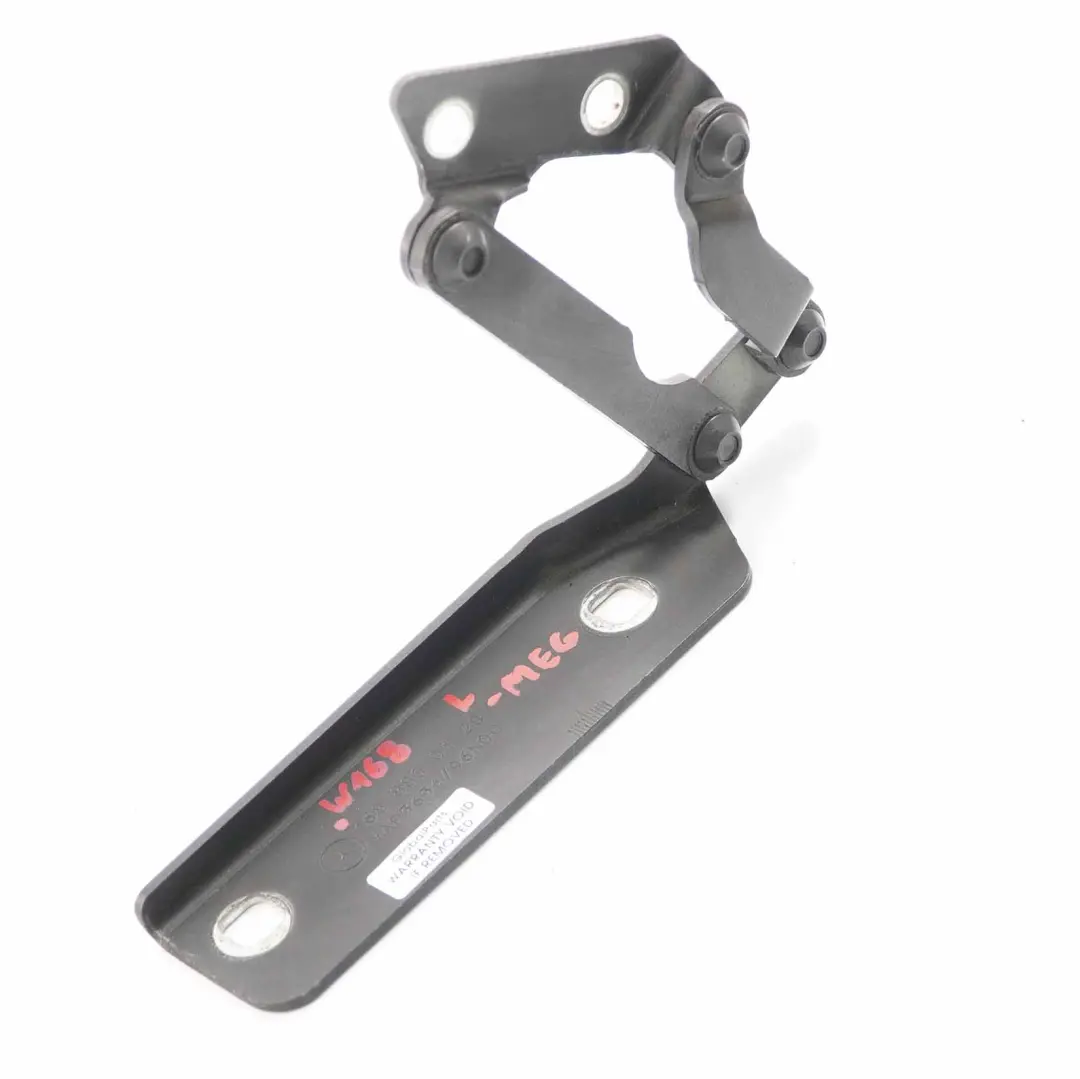 Hood Bonnet Hinge Left N/S Front Meteor Grey Metallic - 195 to Mercedes W168 with Part number A1688800228 Mercedes W168 Hood Bonnet Hinge Left N/S Front Meteor Grey Metallic - 195 - SKU A1688800128-MEG - Part number A1688800228
